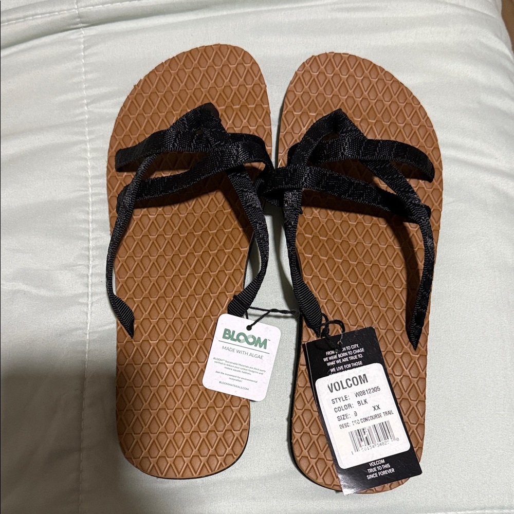 Volcom Black and Brown Sandals